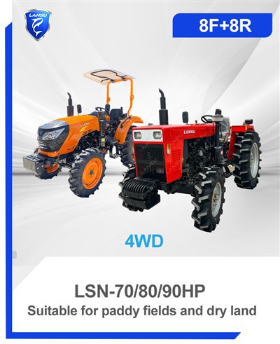 Trator de arrozais 70HP/80HP/90HP Trator de terra seca